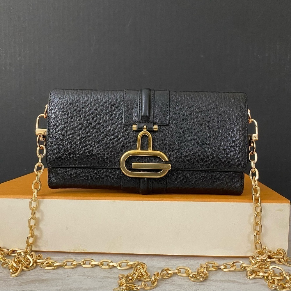 GUCCI G Logo Leather Wallet to Crossbody Bag 💼 - Picture 3 of 16